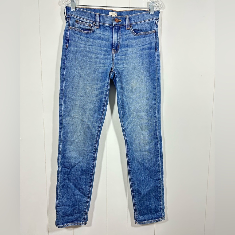 J Crew Size 28 Women's Skinny Stretch Mid Rise Denim Blue Jeans Style 02643 - Picture 1 of 11